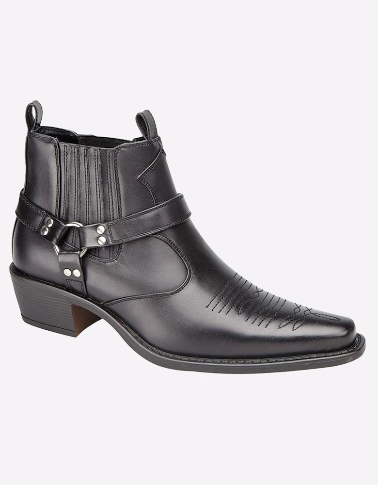 US Brass U.S. Brass Eastwood Ankle Cowboy Boot Mens Black