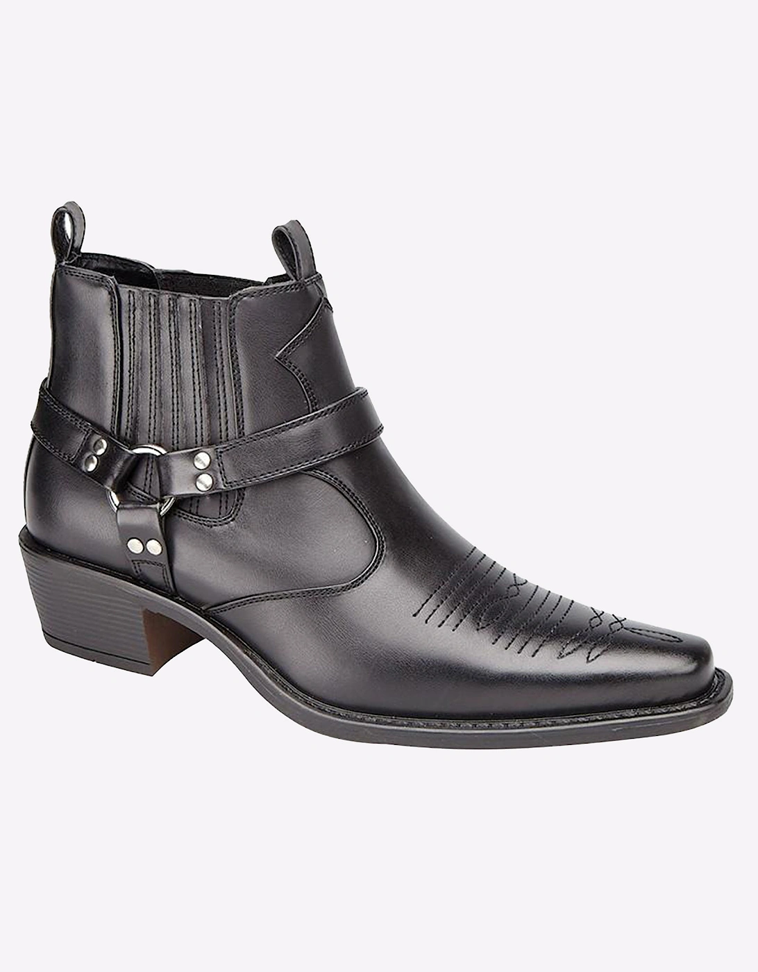 US Brass U.S. Brass Eastwood Ankle Cowboy Boot Mens Black