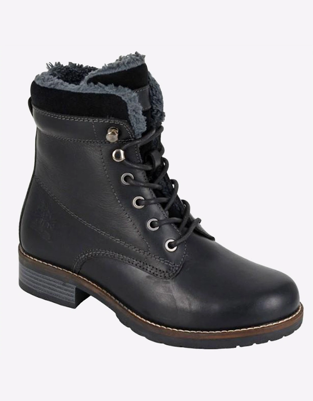 Woodland Frontier Leather Womens Ankle Boots Black