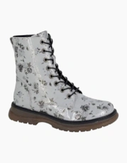 Grey Floral Patent
