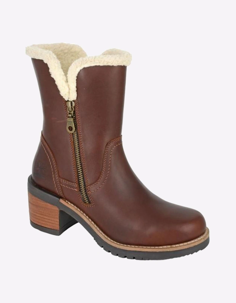 Woodland Banyan Leather Womens Ankle Boots Brown