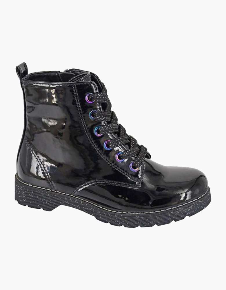 Cipriata Adria 6 Eye Glitter Junior Girls Boots Black