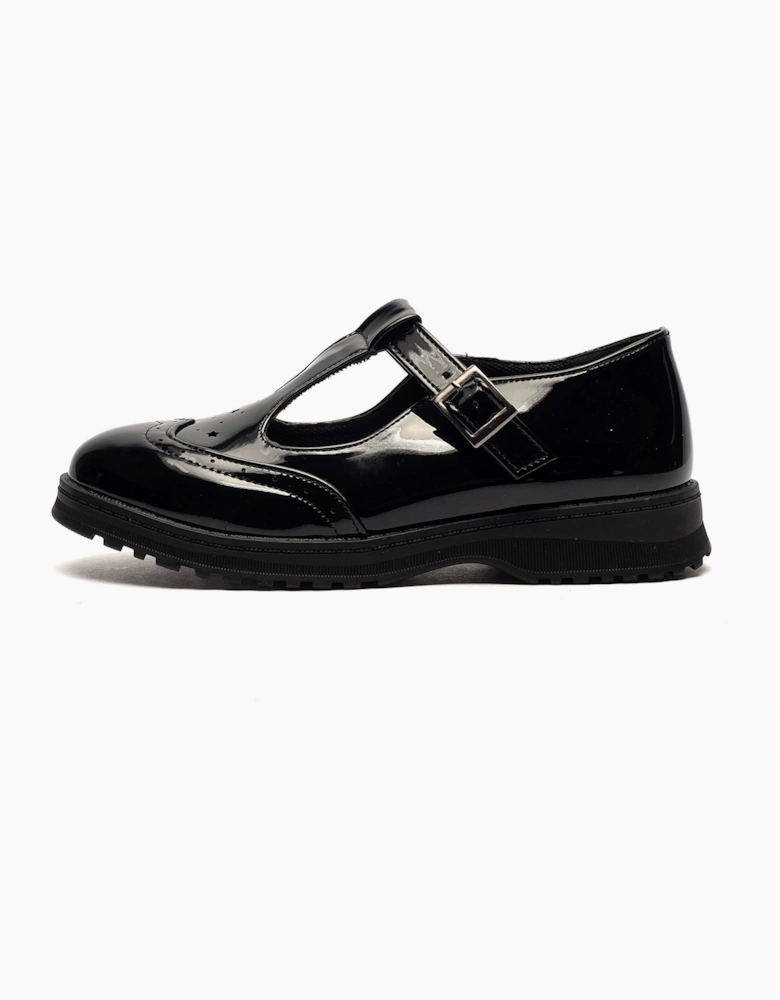 Cipriata Dina Italiano T Bar Junior Girls Shoes Black