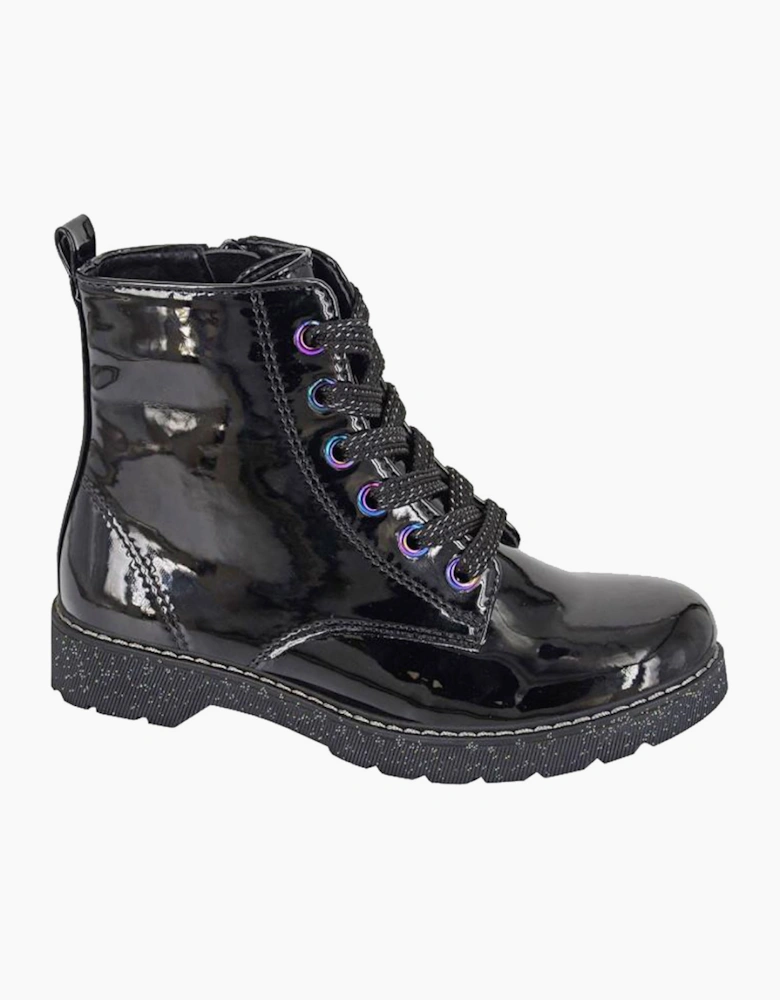 Cipriata Adria 6 Eye Glitter Junior Girls Boots Black