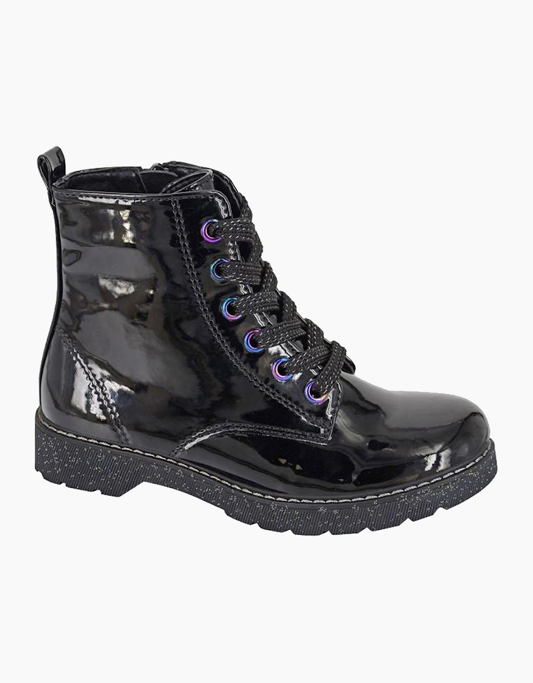 Cipriata Adria 6 Eye Glitter Junior Girls Boots Black