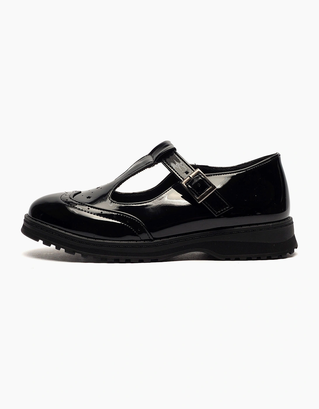 Cipriata Dina Italiano T Bar Junior Girls Shoes Black