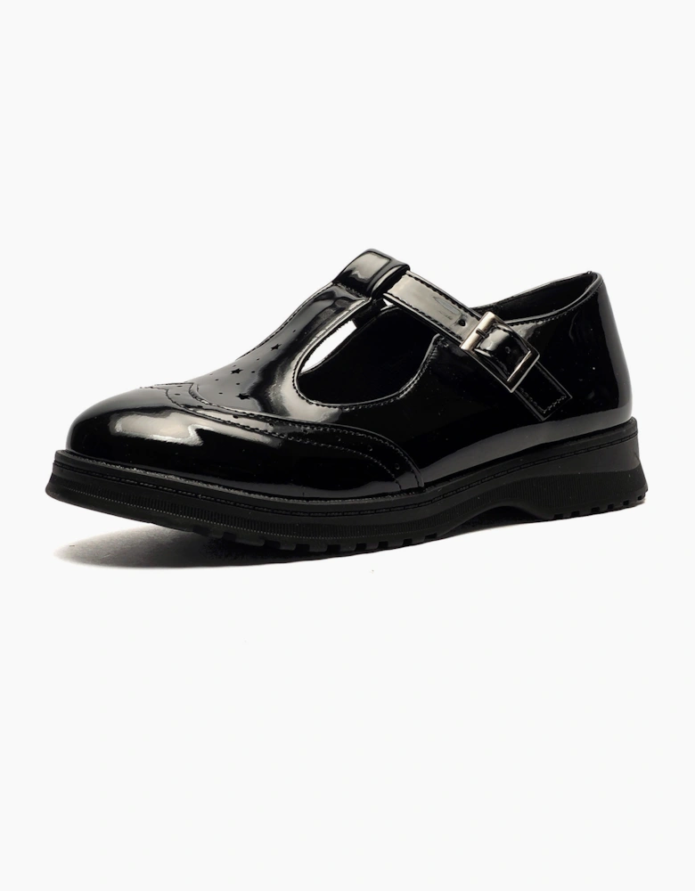 Cipriata Dina Italiano T Bar Junior Girls Shoes Black
