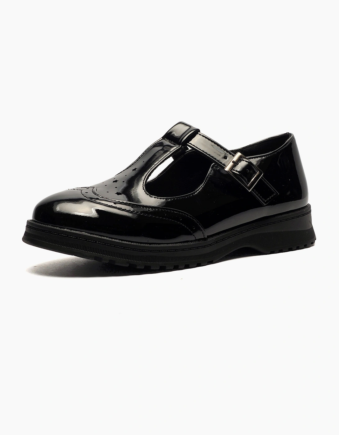 Cipriata Dina Italiano T Bar Junior Girls Shoes Black