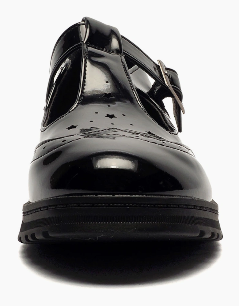 Cipriata Dina Italiano T Bar Junior Girls Shoes Black
