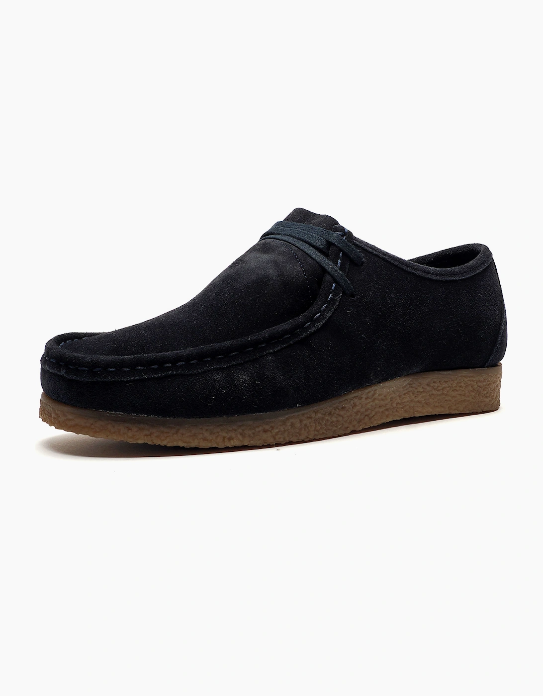Roamers Trapper Leather Mens Shoes Navy