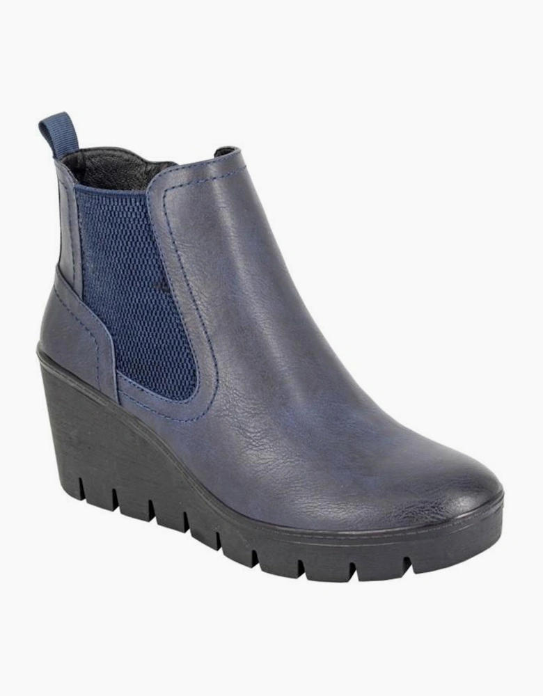 Cipriata Annina Womens Wedge Ankle Boots Navy Blue