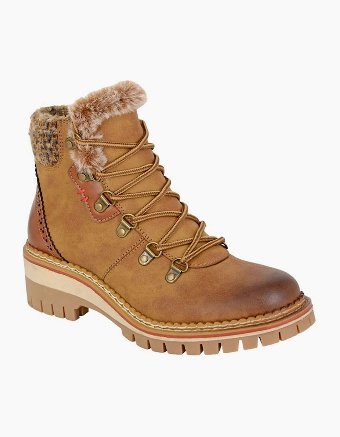 Cipriata Teodora Womens Memory Foam Ankle Boots Tan