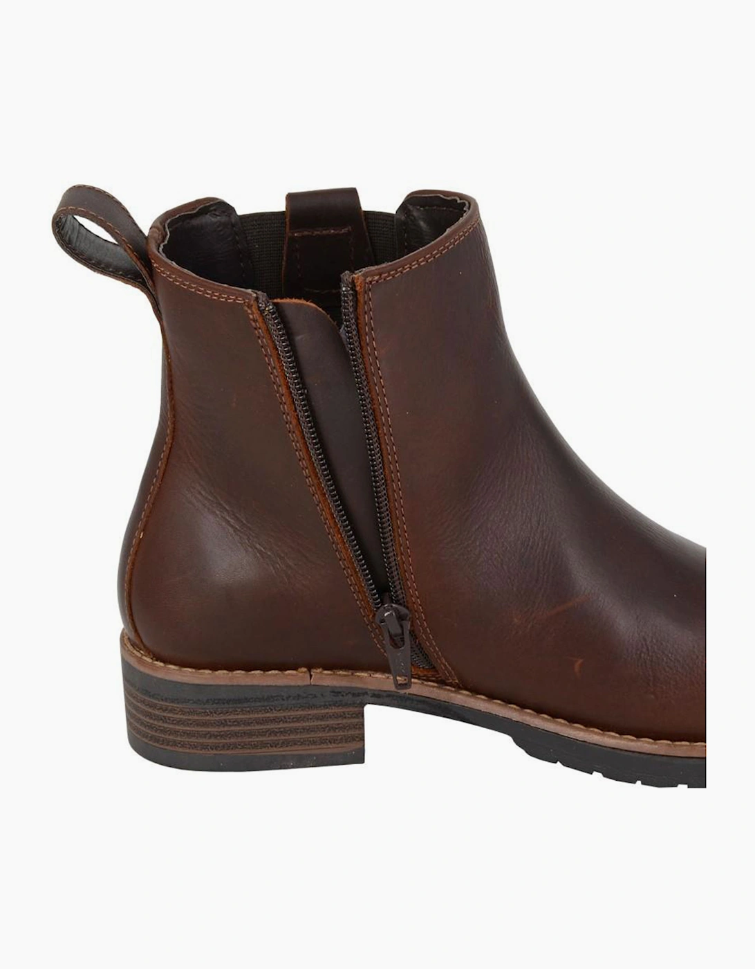 Woodland Leather Womens Ankle Boots Brown