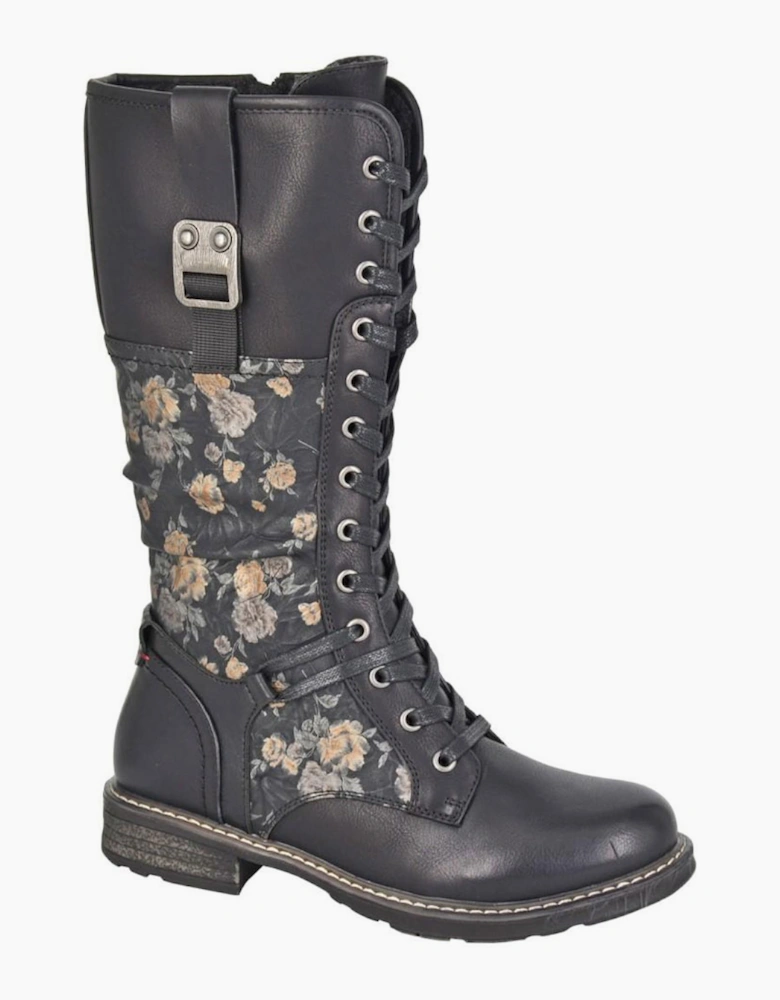 Cipriata Abela Memory Foam Womens Boots Black/Floral