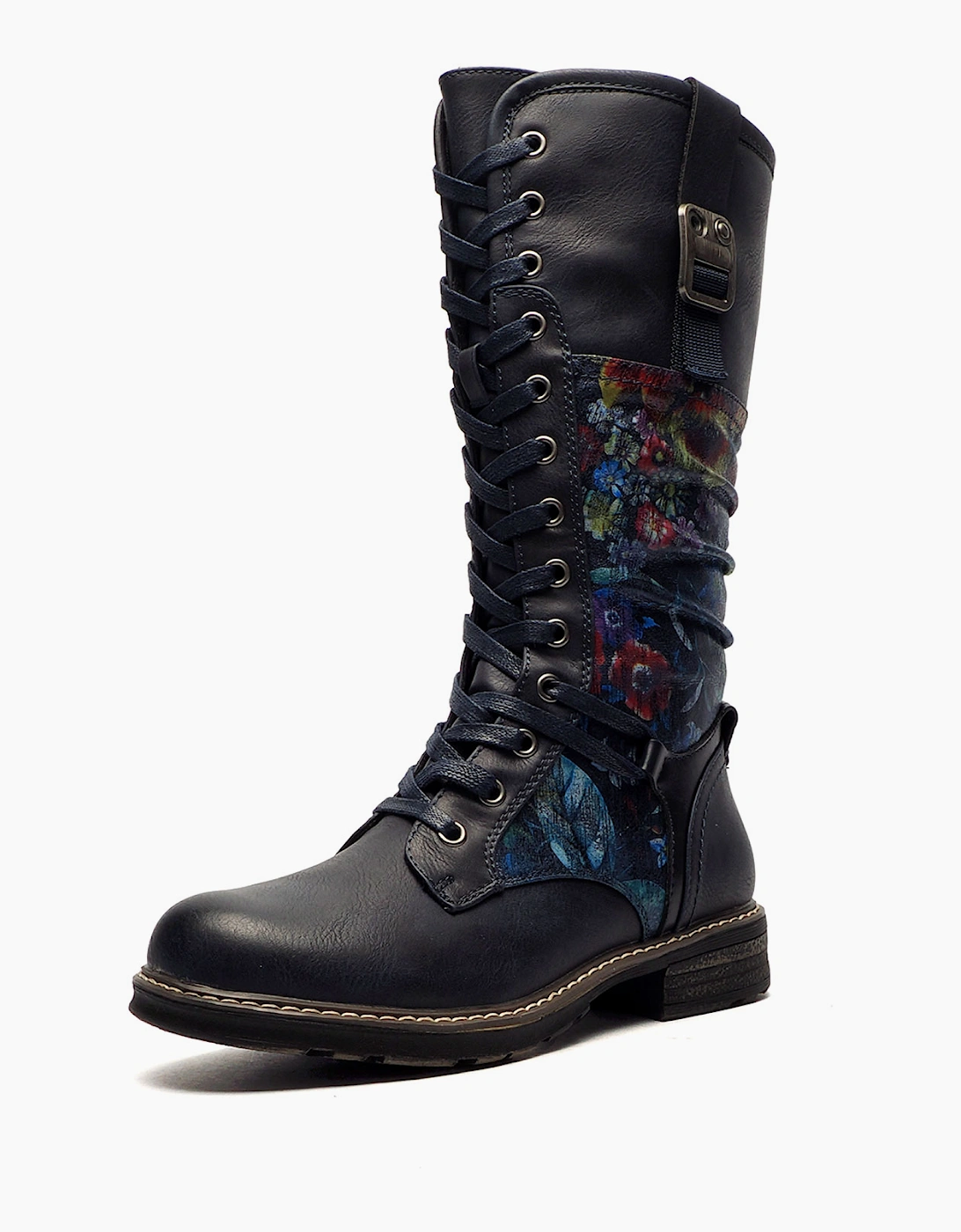 Cipriata Abela Memory Foam Womens Boots Navy/Floral