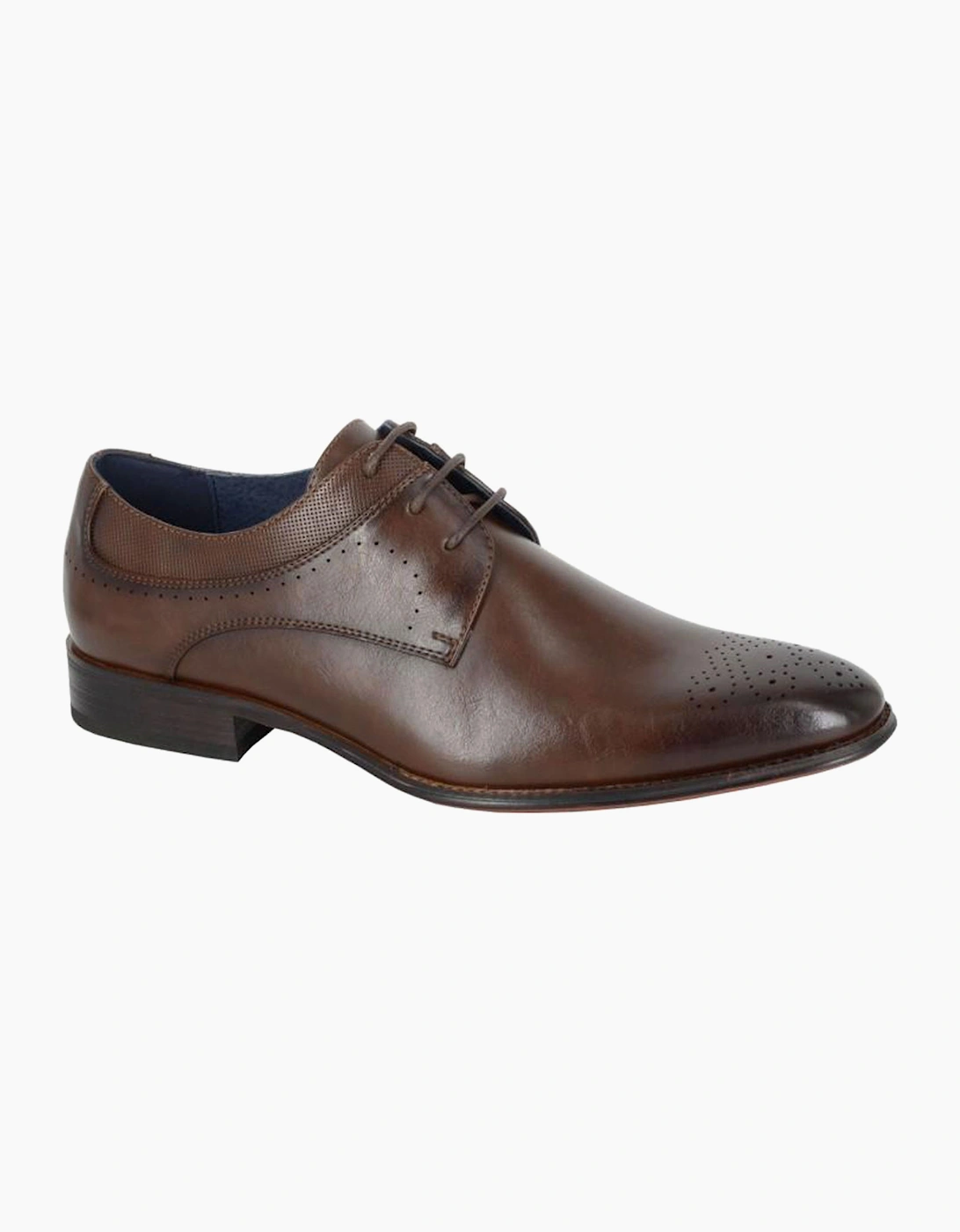 Goor 3 Eye Brogue Mens Gibson Shoes Dark Brown