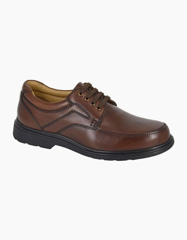 Roamers Leather Extra Wide Fit Mens Shoes Brown