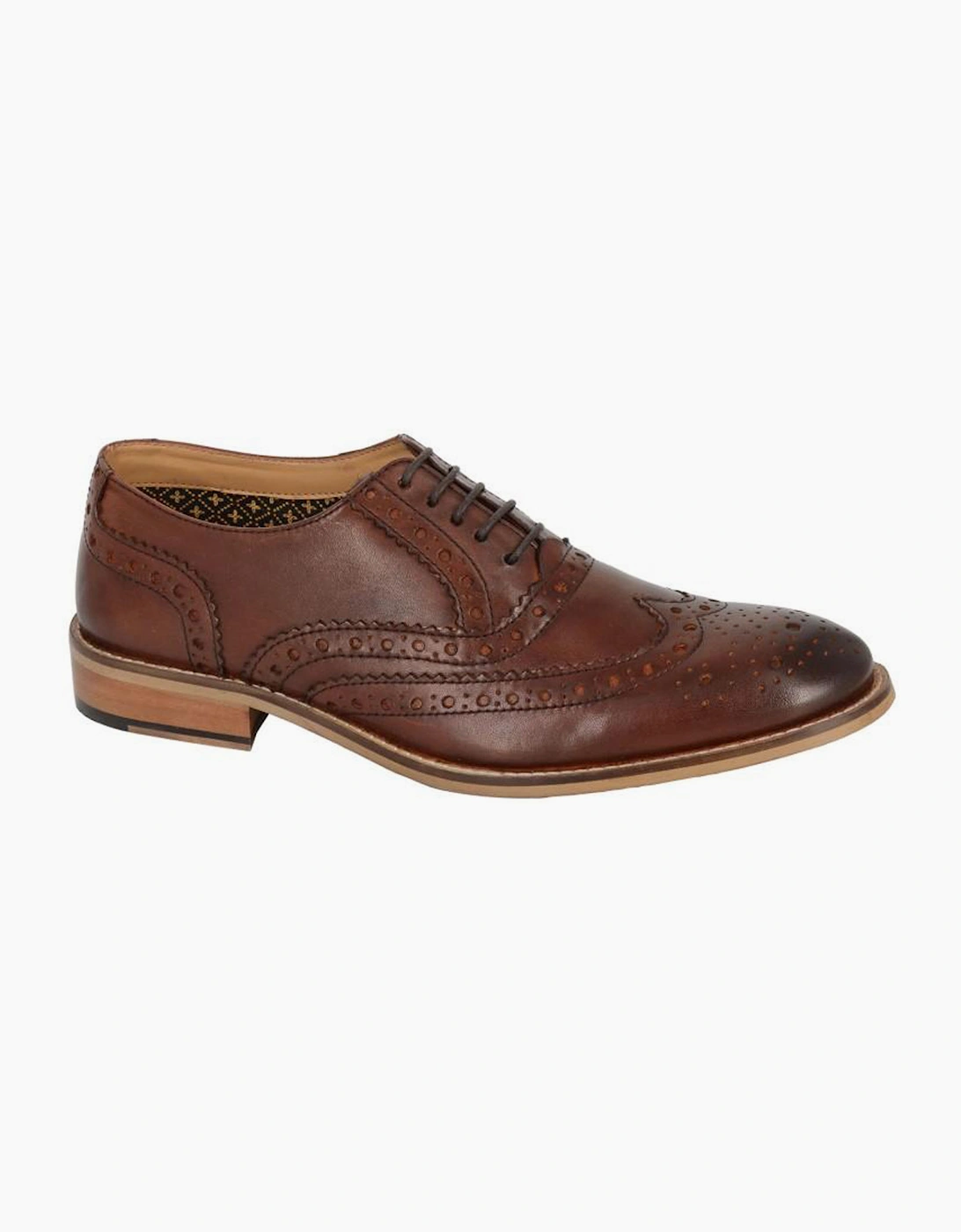 Roamers Oxford Leather Mens Shoes Conker Brown