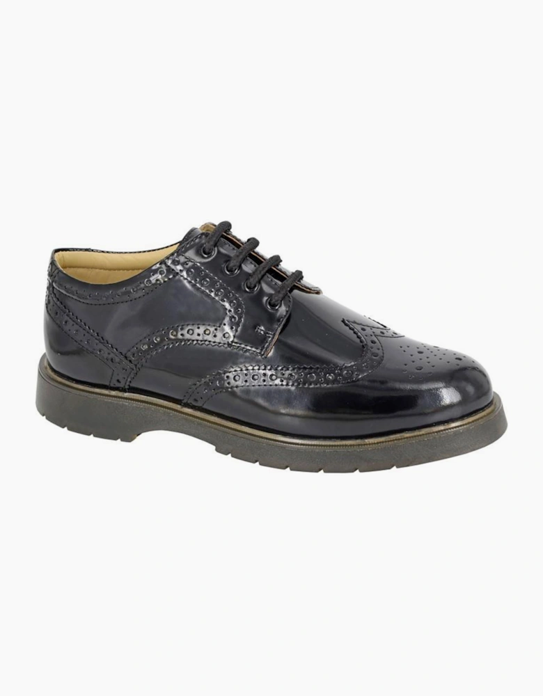 Grafters Wing Cap Mens Brogue Gibson Shoes Black