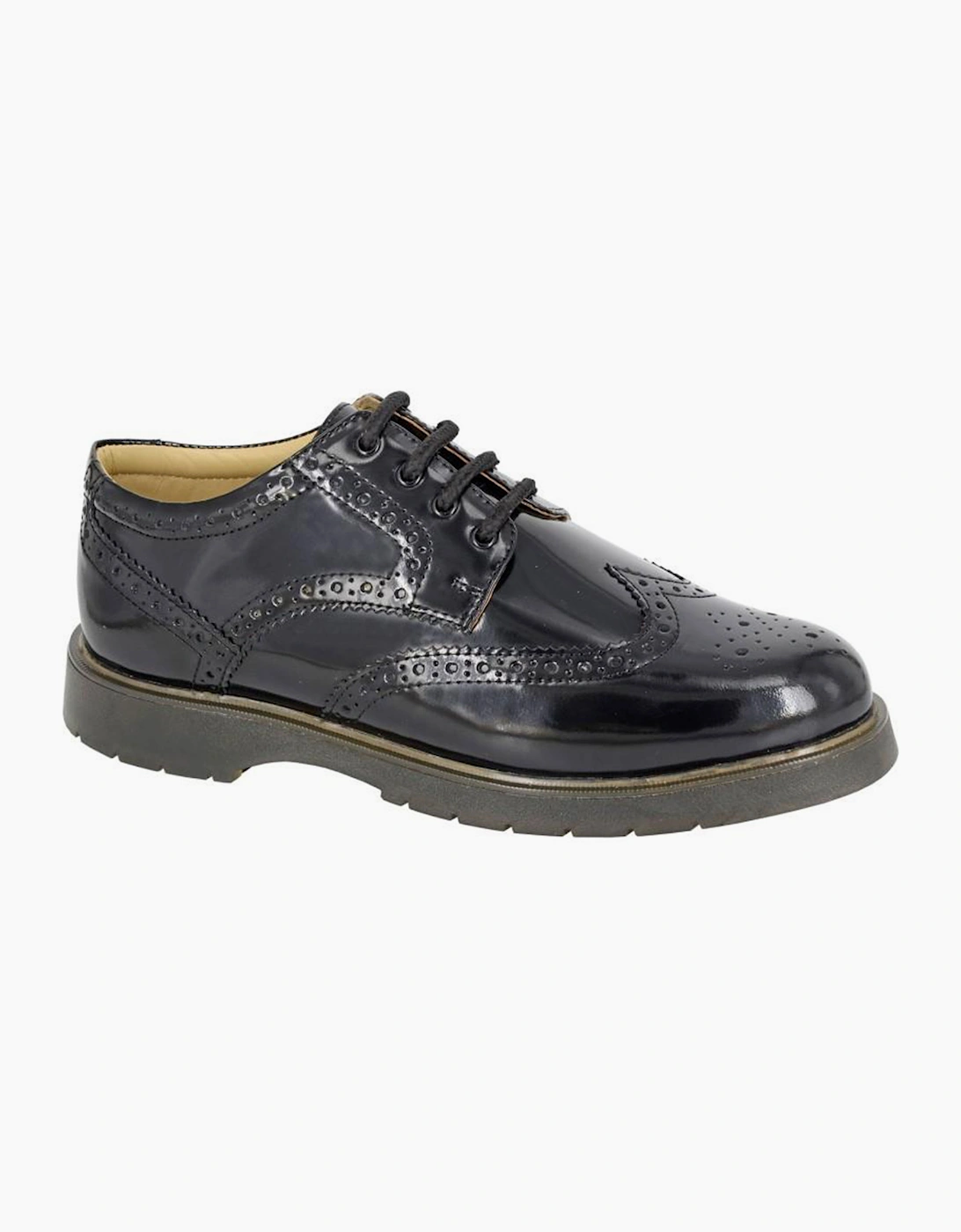Grafters Wing Cap Mens Brogue Gibson Shoes Black