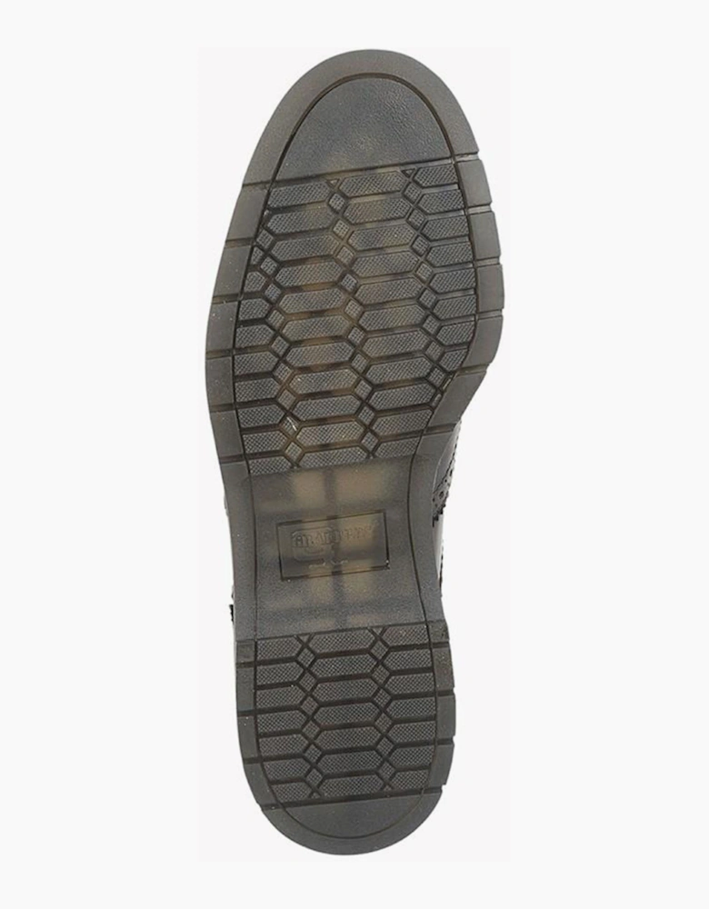 Grafters Wing Cap Mens Brogue Gibson Shoes Black