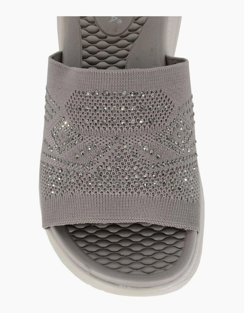 Cipriata Diamante Womens Mule Sandals Grey