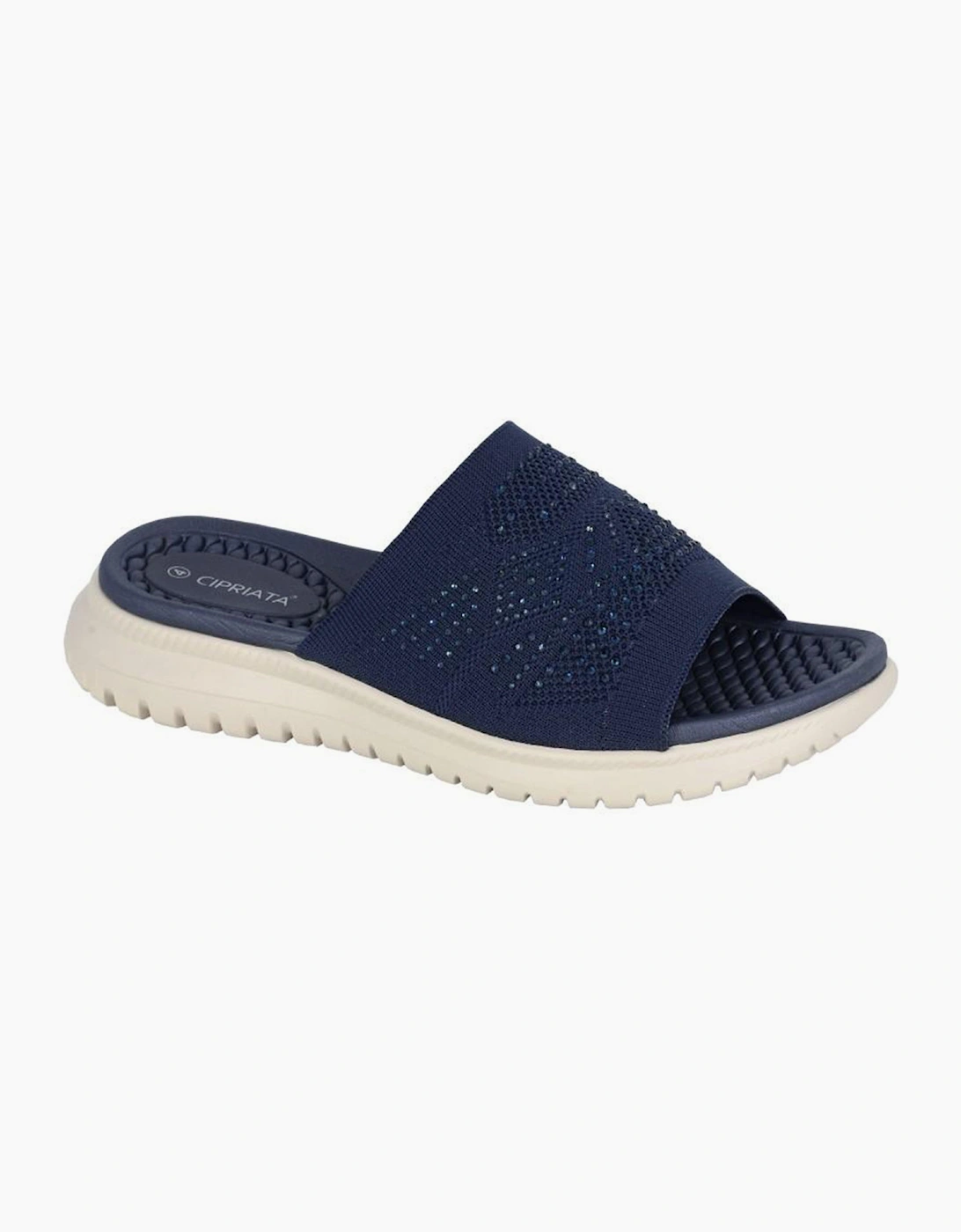 Cipriata Diamante Womens Mule Sandals Navy