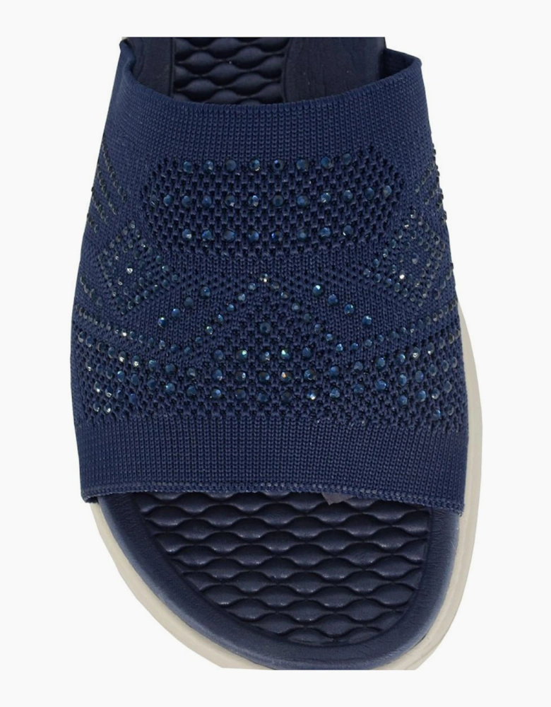 Cipriata Diamante Womens Mule Sandals Navy