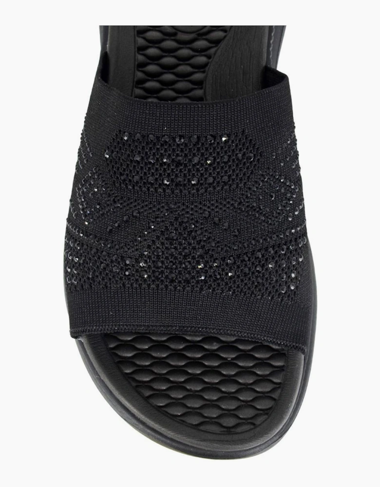 Cipriata Diamante Womens Mule Sandals Black