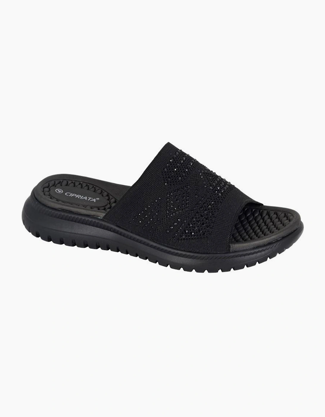 Cipriata Diamante Womens Mule Sandals Black