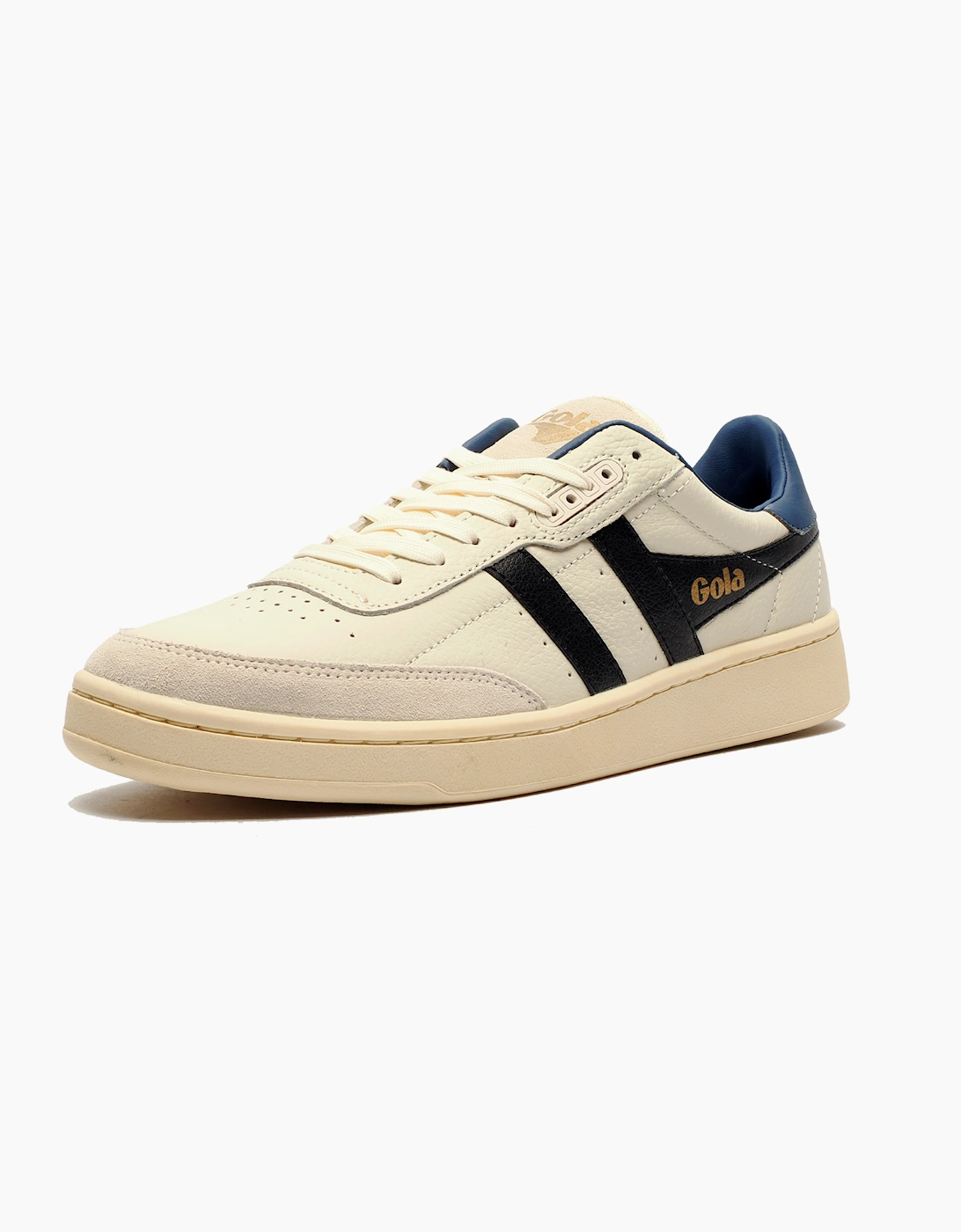 Gola Classics Contact Leather Mens Trainers Off White / Black / Moonlight Blue