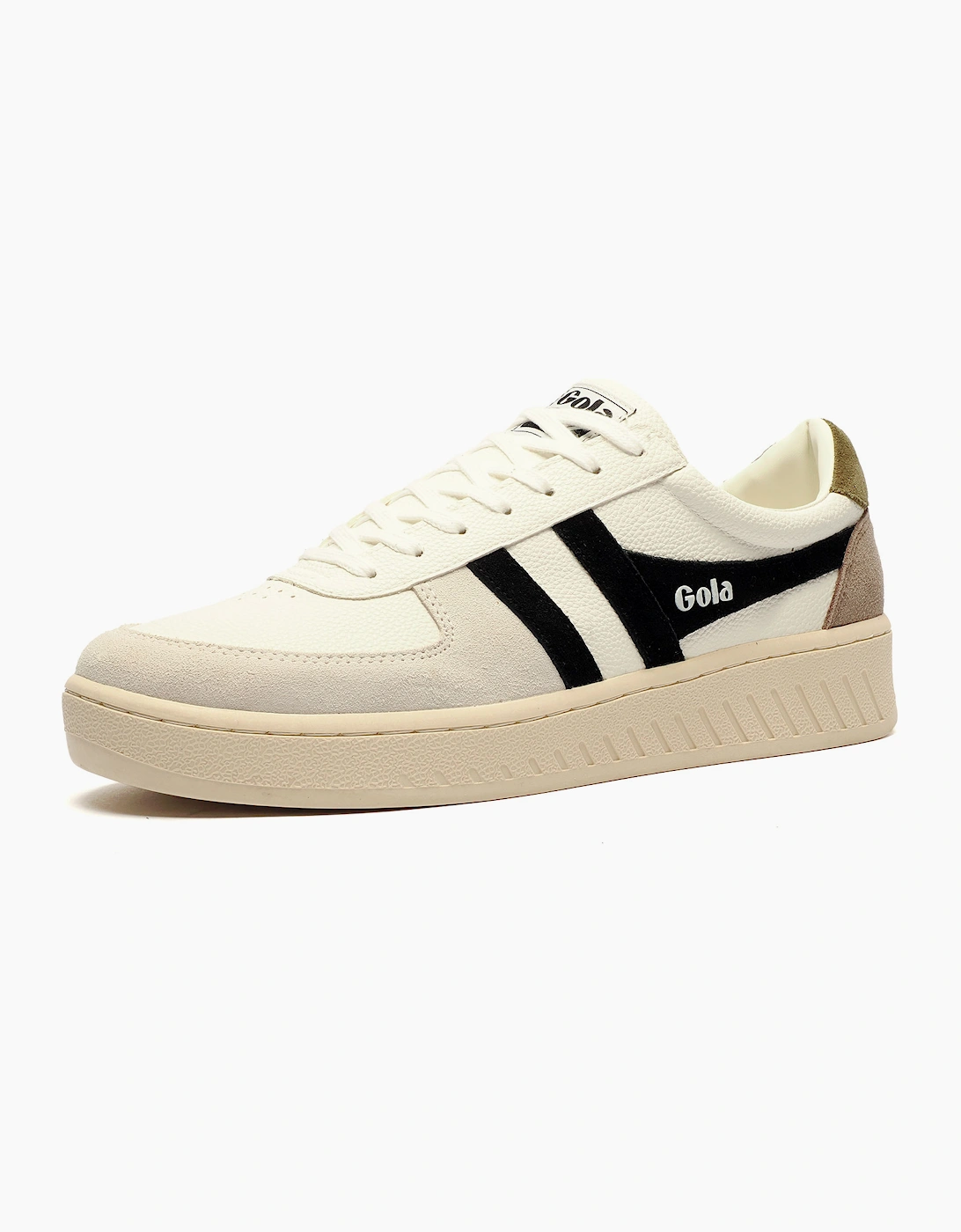 Gola Classics Grandslam Trident Leather Mens Trainers White / Black / Khaki