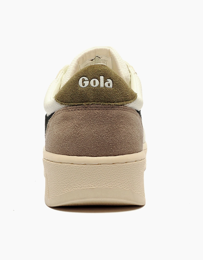 Gola Classics Grandslam Trident Leather Mens Trainers White / Black / Khaki