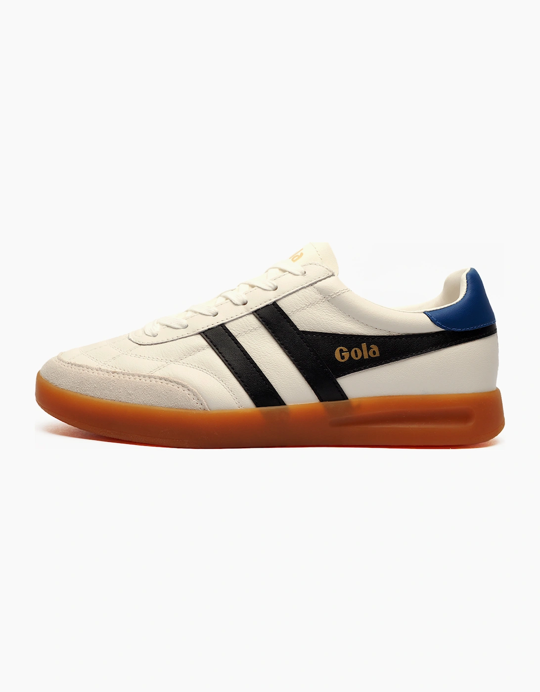 Gola Classics Stadia Leather Mens Trainers White / Black / Marine Blue