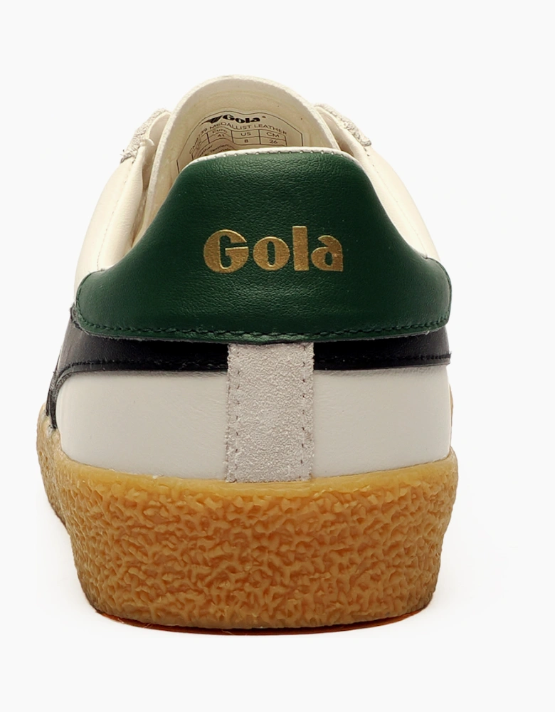 Gola Classics Medallist Leather Mens Trainers White / Black / Green