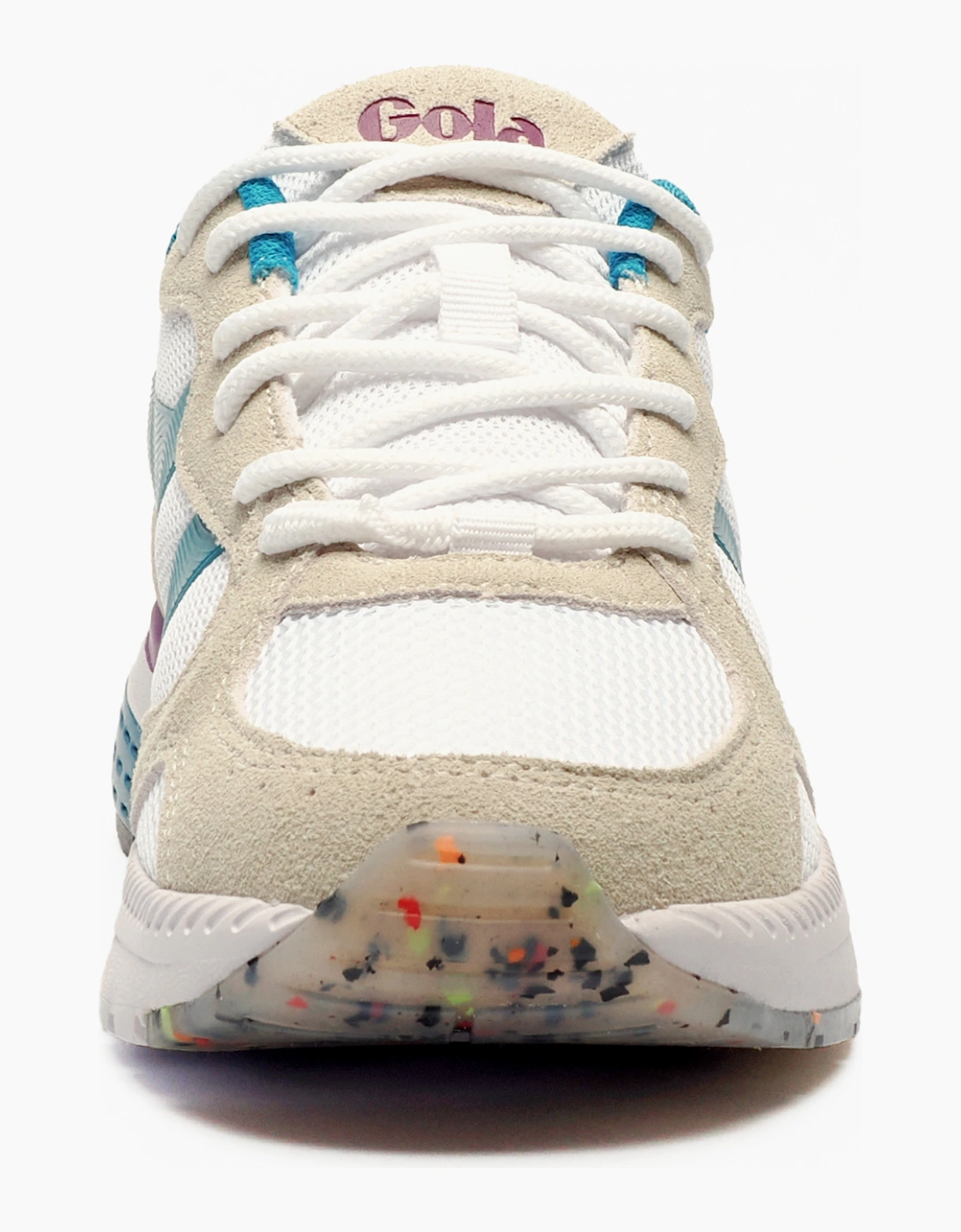 Gola Navis Womens Trainers White / Peacock / Floxglove
