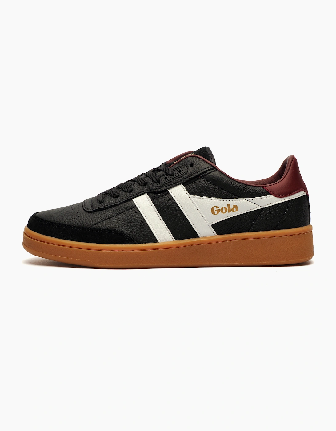 Gola Classics Contact Leather Mens Trainers Black / White / Burgundy