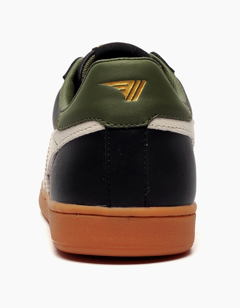 Gola Classics Equipe II Leather Mens Trainers Black / Off White / Khaki