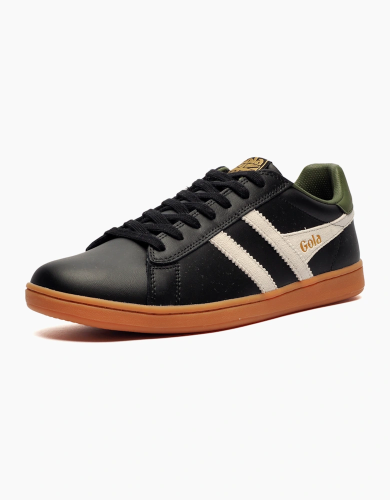 Gola Classics Equipe II Leather Mens Trainers Black / Off White / Khaki
