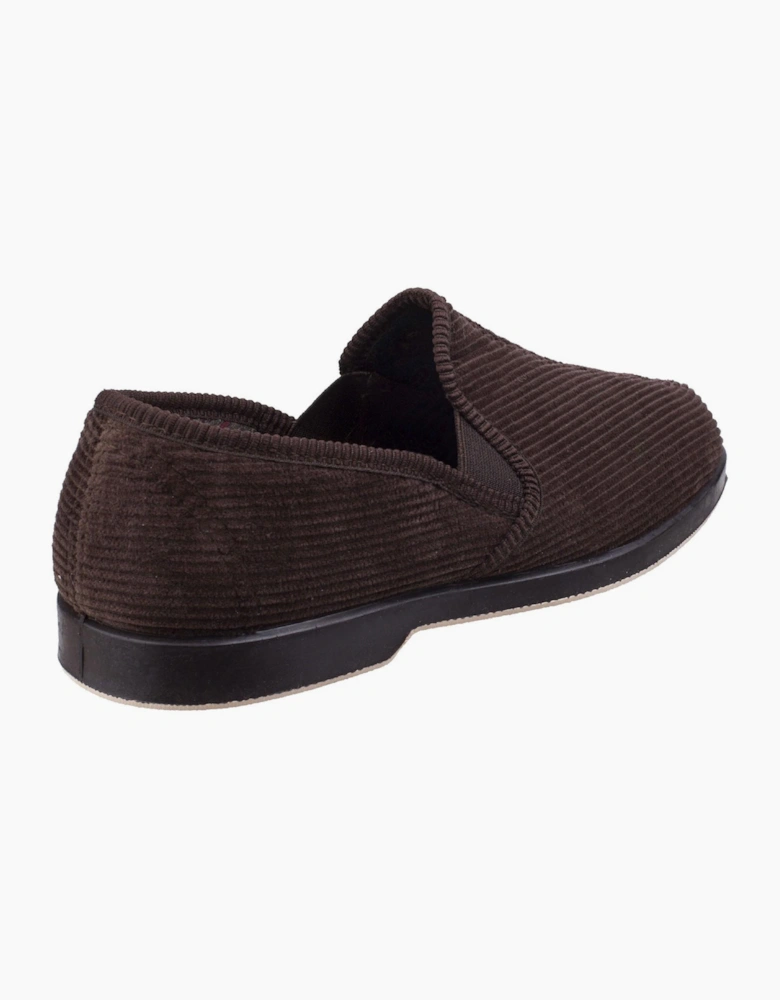 GBS Twin Gusset Mens Slippers Brown