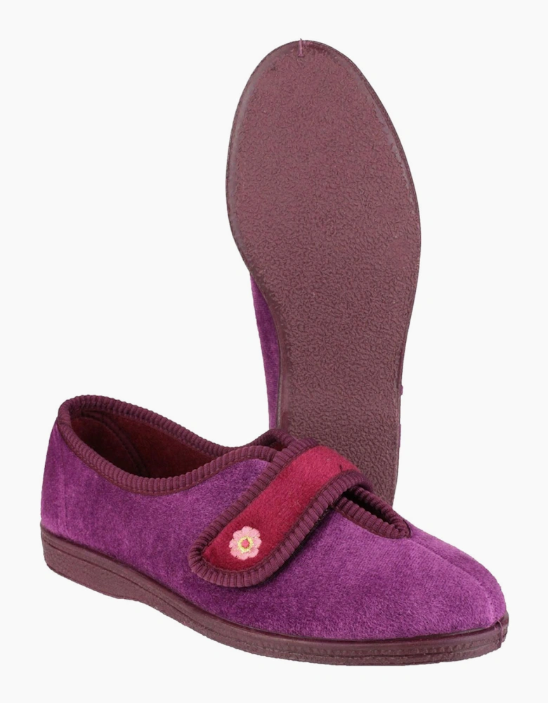 Mirak Andrea Touch Fastening Slipper Womens Wine