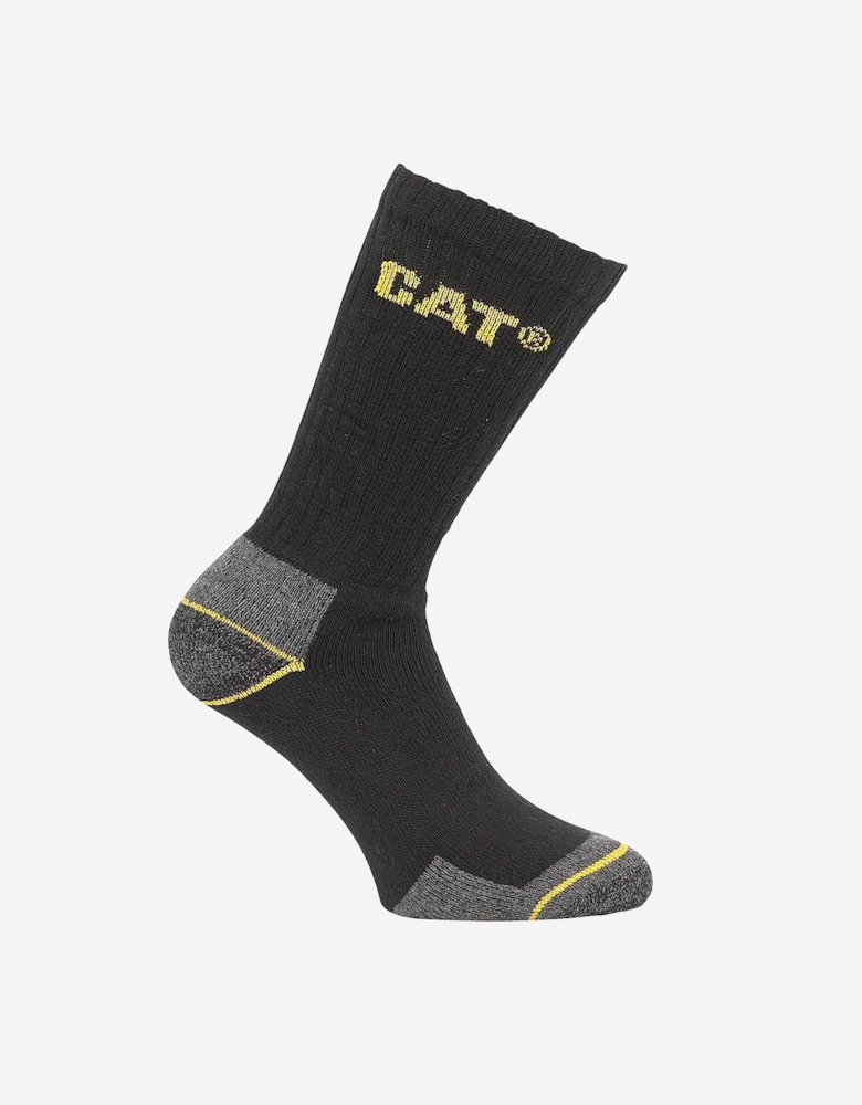 Caterpillar Crew Work 3 Pair Pack Socks Black