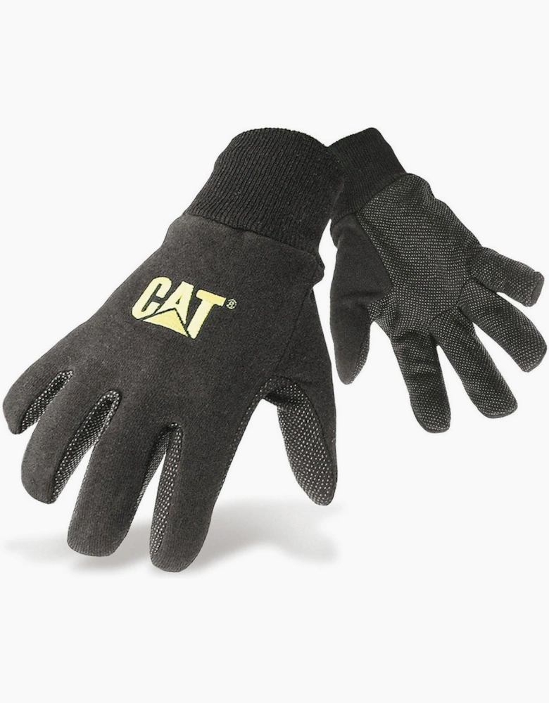 Caterpillar Jersey Dotted Gloves Unisex Black