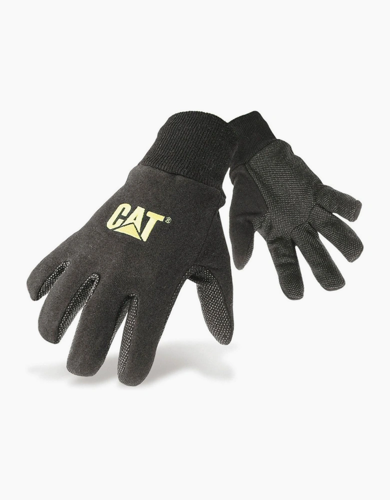 Caterpillar Jersey Dotted Gloves Unisex Black