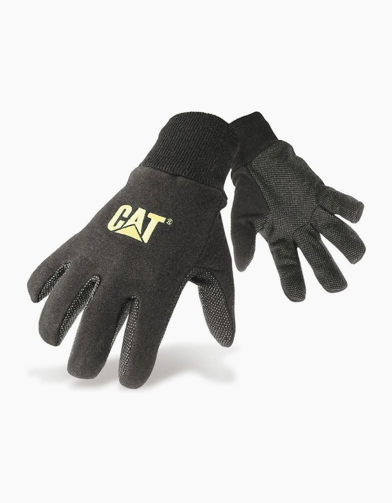 Caterpillar Jersey Dotted Gloves Unisex Black