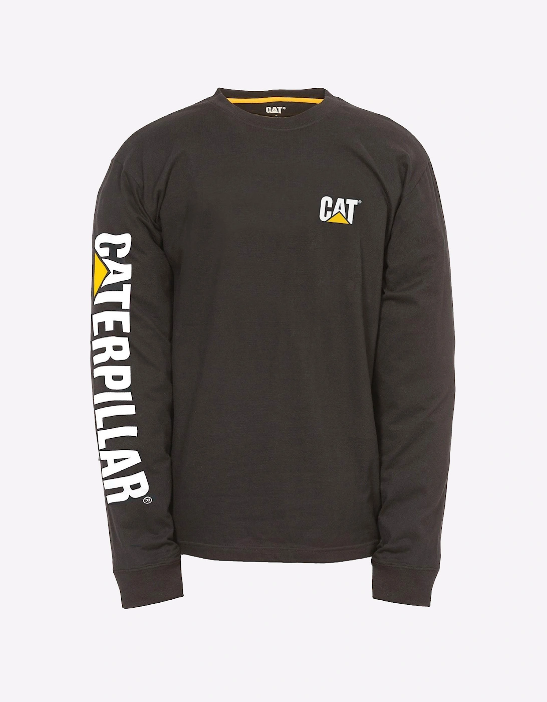 Caterpillar Men's Caterpillar Trademark Banner Long Sleeve T-Shirt Mens Black