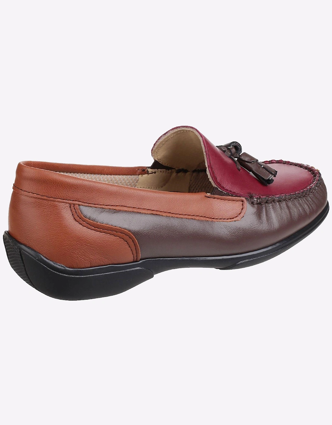 Cotswold Biddlestone Leather Womens Shoes Chestnut/Tan/Wine