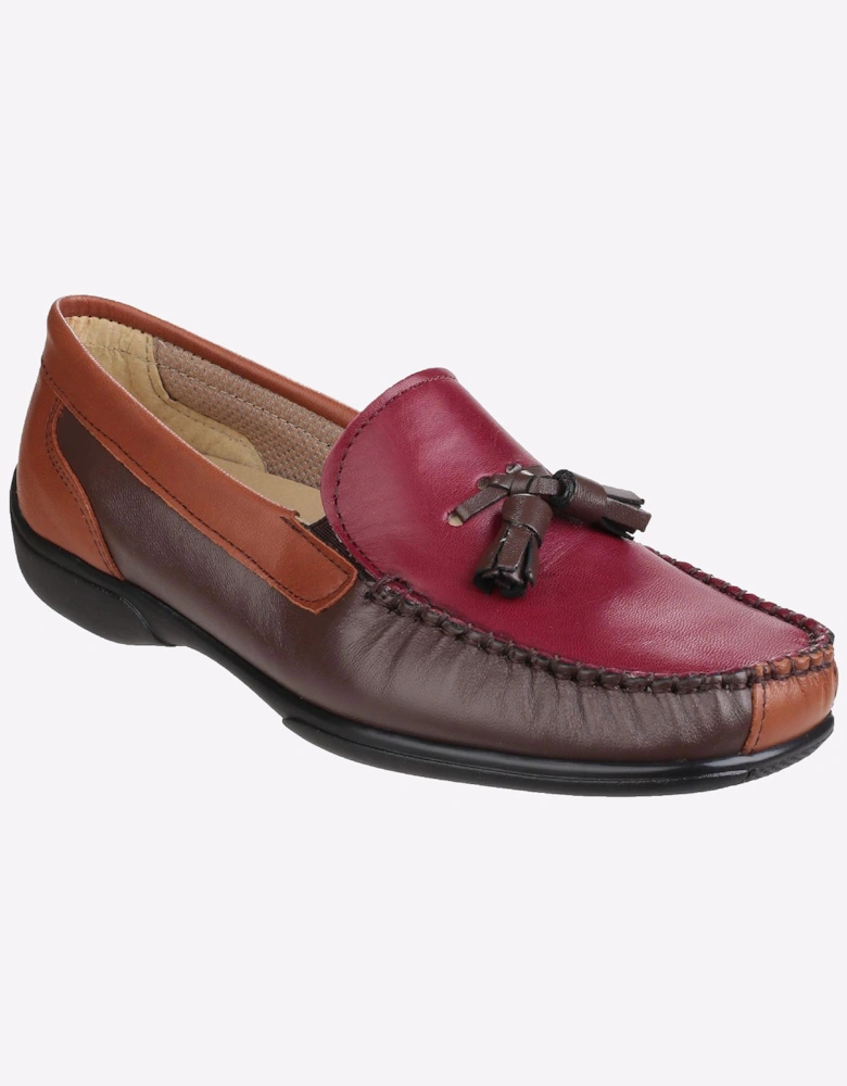 Cotswold Biddlestone Leather Womens Shoes Chestnut/Tan/Wine