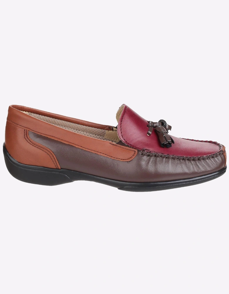 Cotswold Biddlestone Leather Womens Shoes Chestnut/Tan/Wine