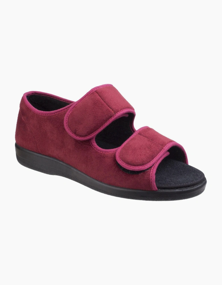 GBS Med Brompton Wide Fit Slipper Burgundy